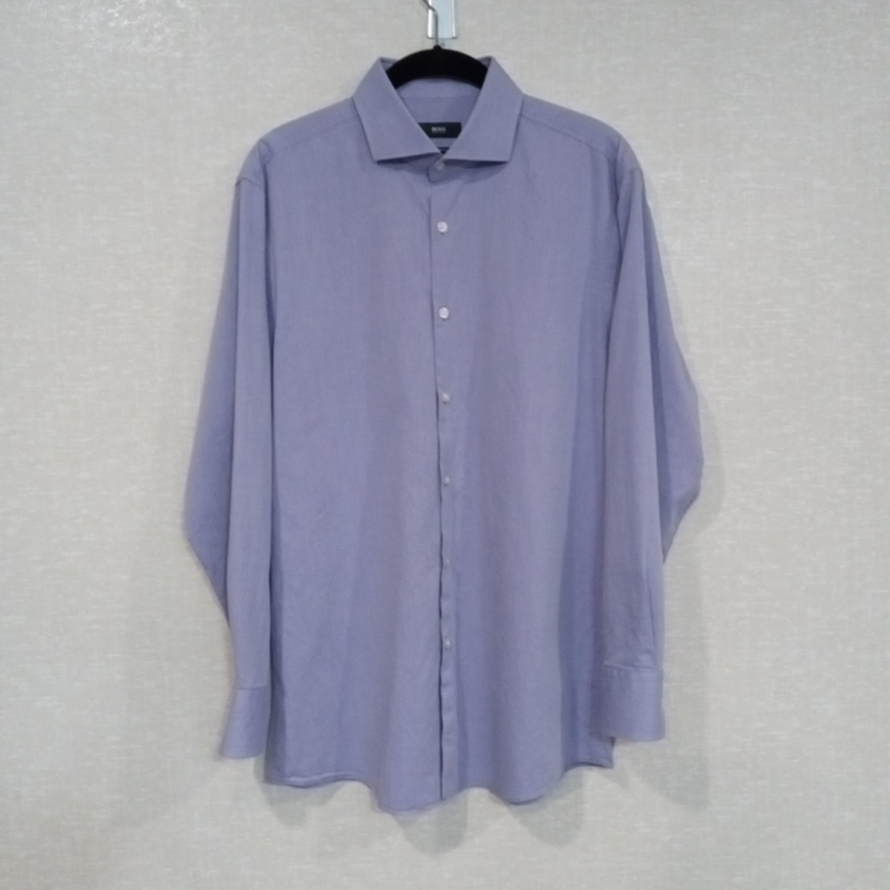 Hugo Boss Sharp Fit Light Purple Dress Shirt 16 32/33 Perfect Condition
